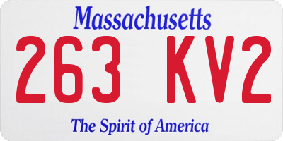 MA license plate 263KV2