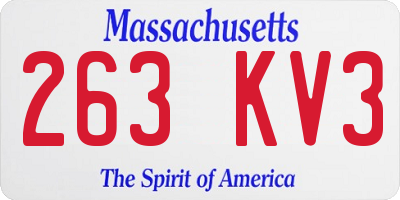 MA license plate 263KV3