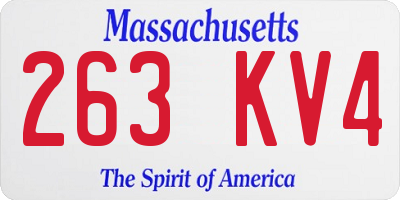 MA license plate 263KV4