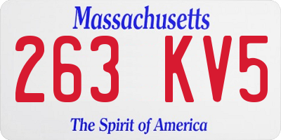 MA license plate 263KV5