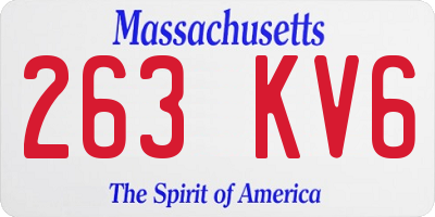 MA license plate 263KV6