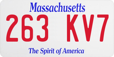 MA license plate 263KV7