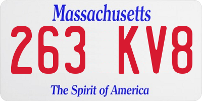MA license plate 263KV8
