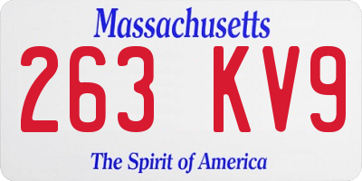 MA license plate 263KV9