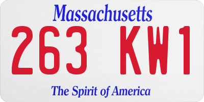 MA license plate 263KW1