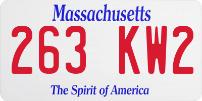 MA license plate 263KW2