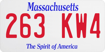 MA license plate 263KW4
