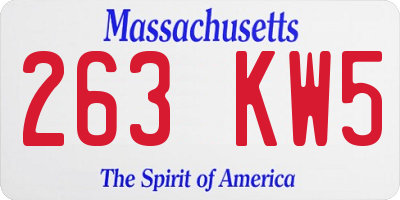 MA license plate 263KW5