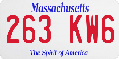 MA license plate 263KW6