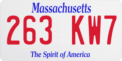 MA license plate 263KW7