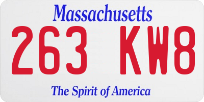 MA license plate 263KW8