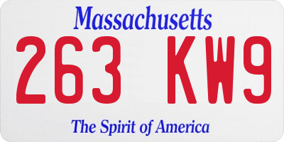 MA license plate 263KW9
