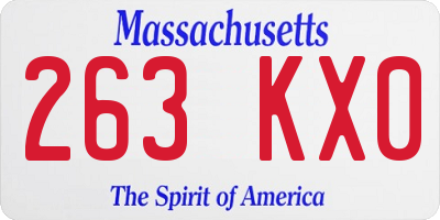 MA license plate 263KX0