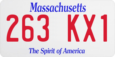MA license plate 263KX1