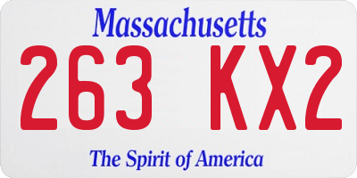 MA license plate 263KX2