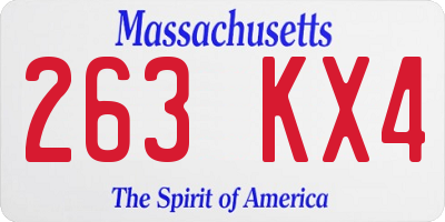 MA license plate 263KX4