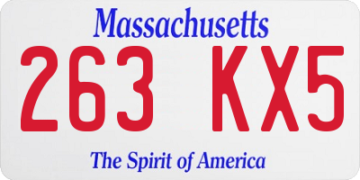 MA license plate 263KX5