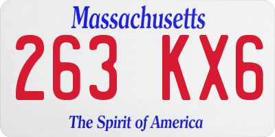 MA license plate 263KX6