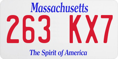 MA license plate 263KX7