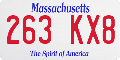 MA license plate 263KX8