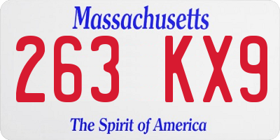 MA license plate 263KX9