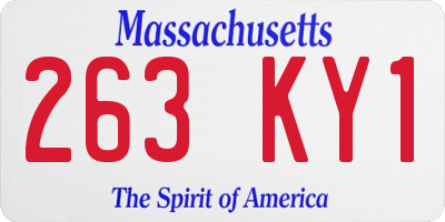 MA license plate 263KY1