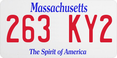 MA license plate 263KY2