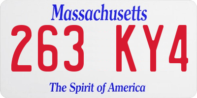 MA license plate 263KY4