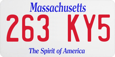 MA license plate 263KY5