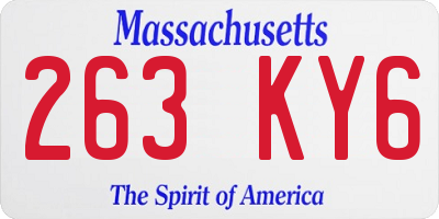 MA license plate 263KY6