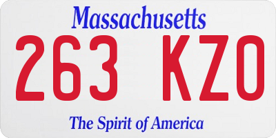 MA license plate 263KZ0
