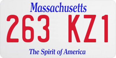 MA license plate 263KZ1