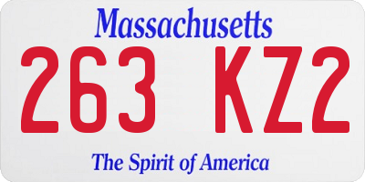 MA license plate 263KZ2