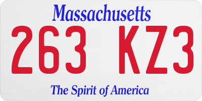 MA license plate 263KZ3