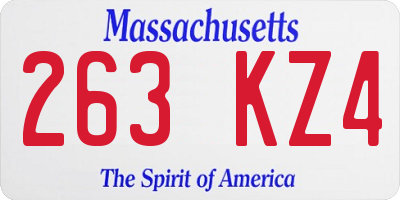 MA license plate 263KZ4