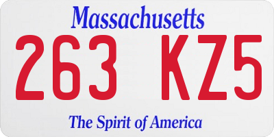 MA license plate 263KZ5