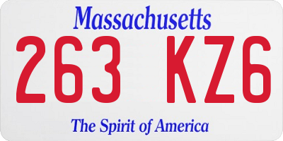 MA license plate 263KZ6