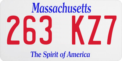 MA license plate 263KZ7