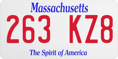 MA license plate 263KZ8