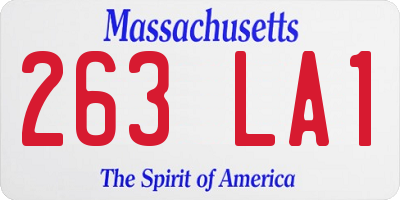 MA license plate 263LA1