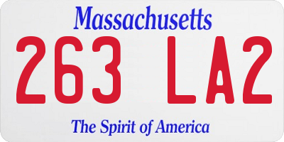 MA license plate 263LA2