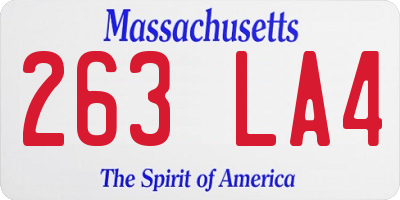 MA license plate 263LA4