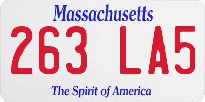 MA license plate 263LA5