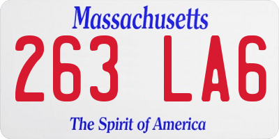MA license plate 263LA6