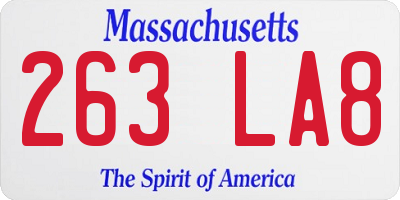 MA license plate 263LA8