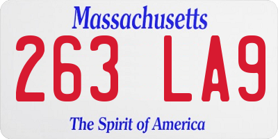 MA license plate 263LA9