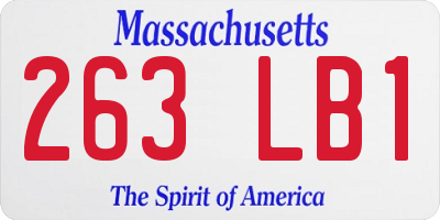 MA license plate 263LB1