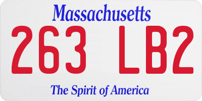 MA license plate 263LB2