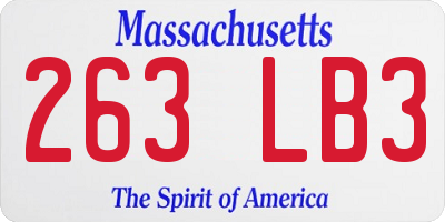MA license plate 263LB3
