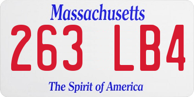 MA license plate 263LB4